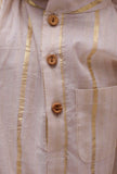 Set of 2 - Golden Strip Malmal Kurta Pyjama