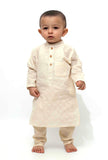 Set of 2 - Off-white Malmal Kurta Pyjama