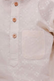 Set of 2 - Off-white Malmal Kurta Pyjama
