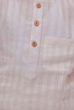 Set of 2 - Off-White Stripe Weave Malmal Kurta Pyjama
