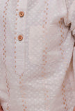 Set of 2 - Gold Zig-Zag Malmal Kurta Pyjama