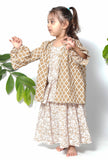 Set of 3 - Rapunzel Brown Floral Cape Jacket with Cotton Slip and Jacket