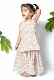 Set of 3 - Rapunzel Brown Floral Cape Jacket with Cotton Slip and Jacket