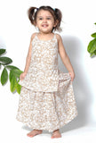 Set of 3 - Rapunzel Brown Floral Cape Jacket with Cotton Slip and Jacket