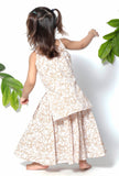 Set of 3 - Rapunzel Brown Floral Cape Jacket with Cotton Slip and Jacket