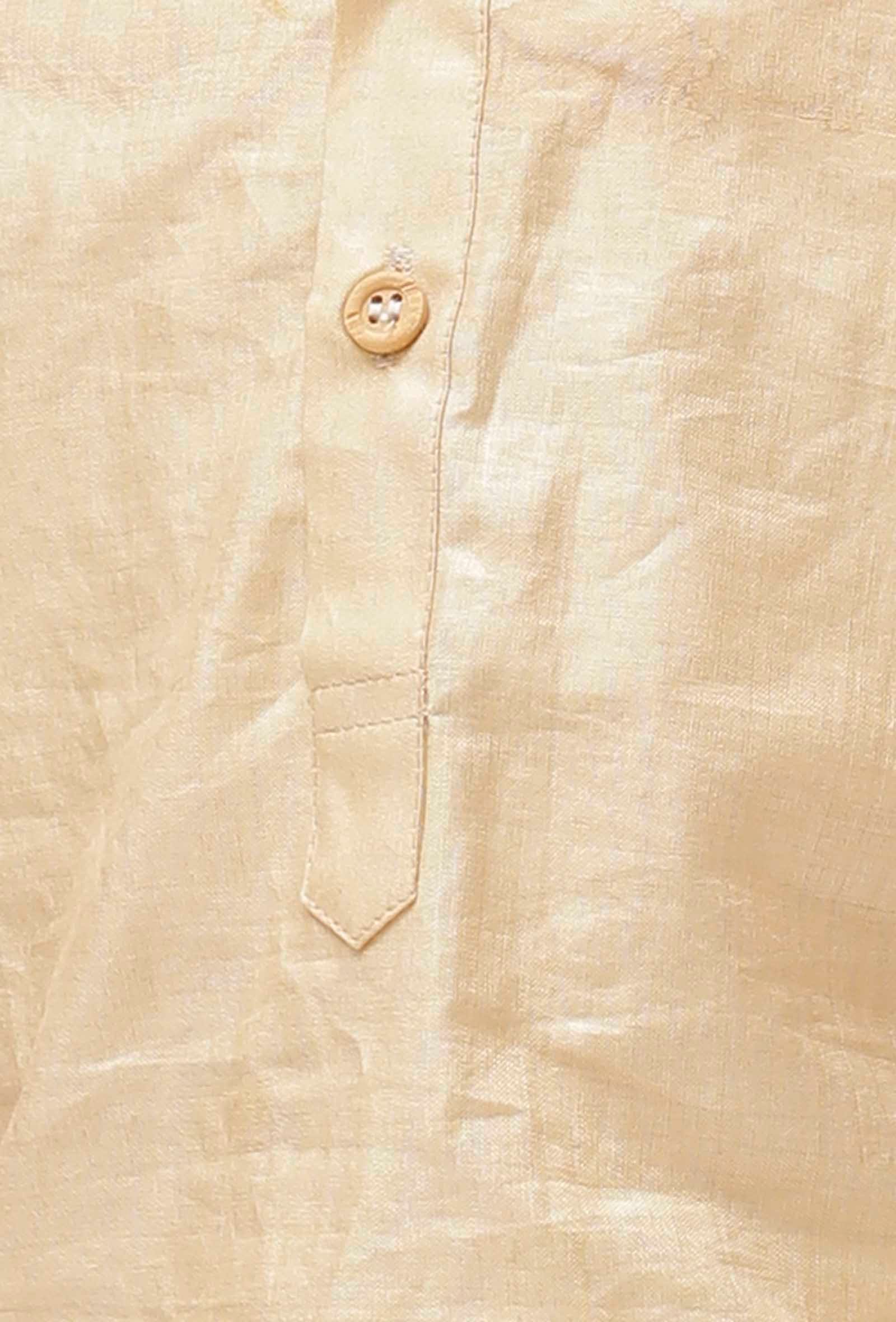 Set of 2: Beige Cotton Silk Kurta and Cotton Pyjama