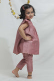 Set of 2: Pink Chanderi Suit with Pants