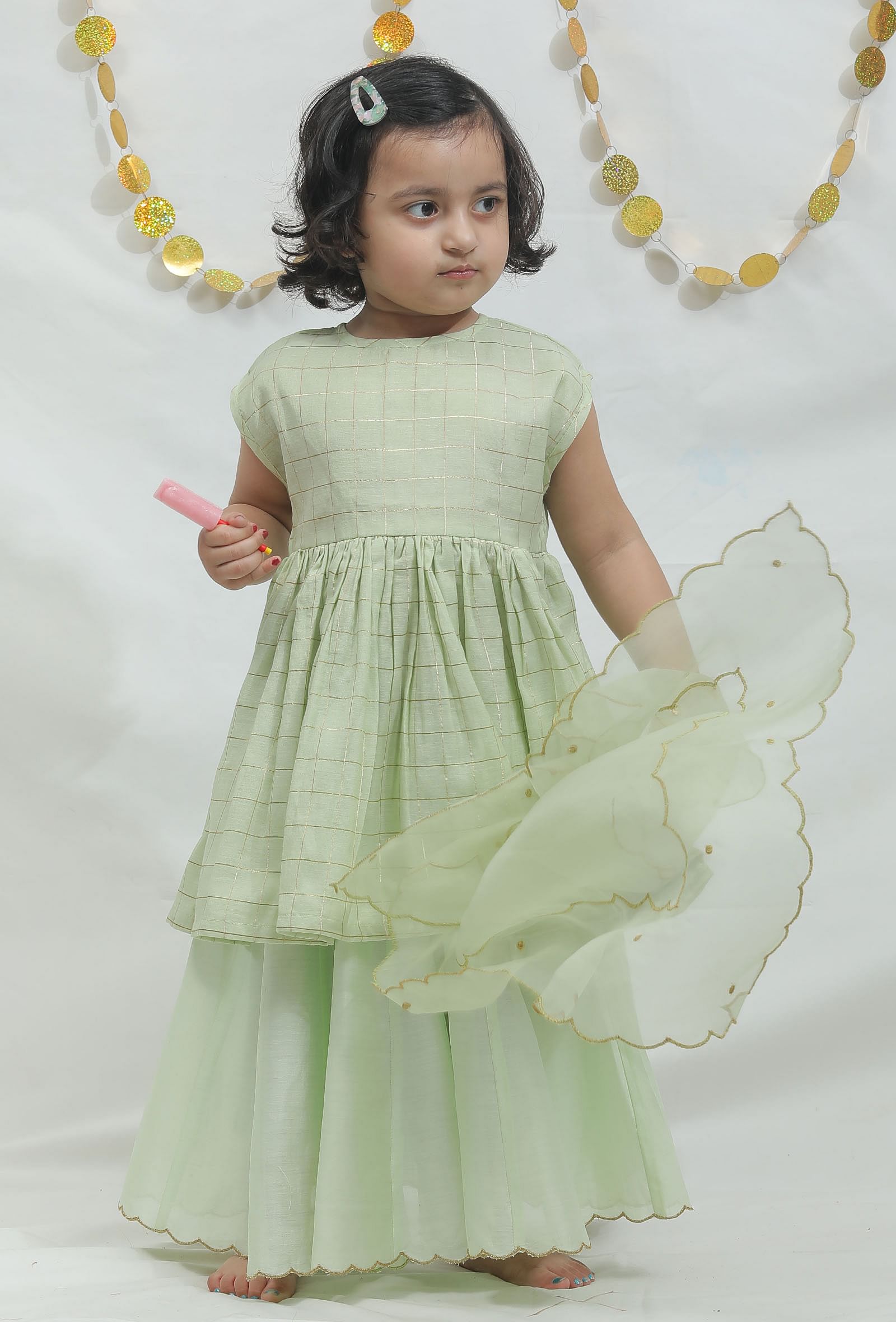 Buy Cutecumber Kids Green Embroidery Kurta With Sharara Pants for Girls  Clothing Online @ Tata CLiQ