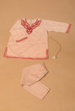 Peach Pink Pure Woollen Phiran set