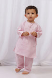 Set of 2: Pink Striped Cotton Kurta and Pajama