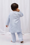 Set of 2: Blue Striped Cotton Kurta and Pajama Set