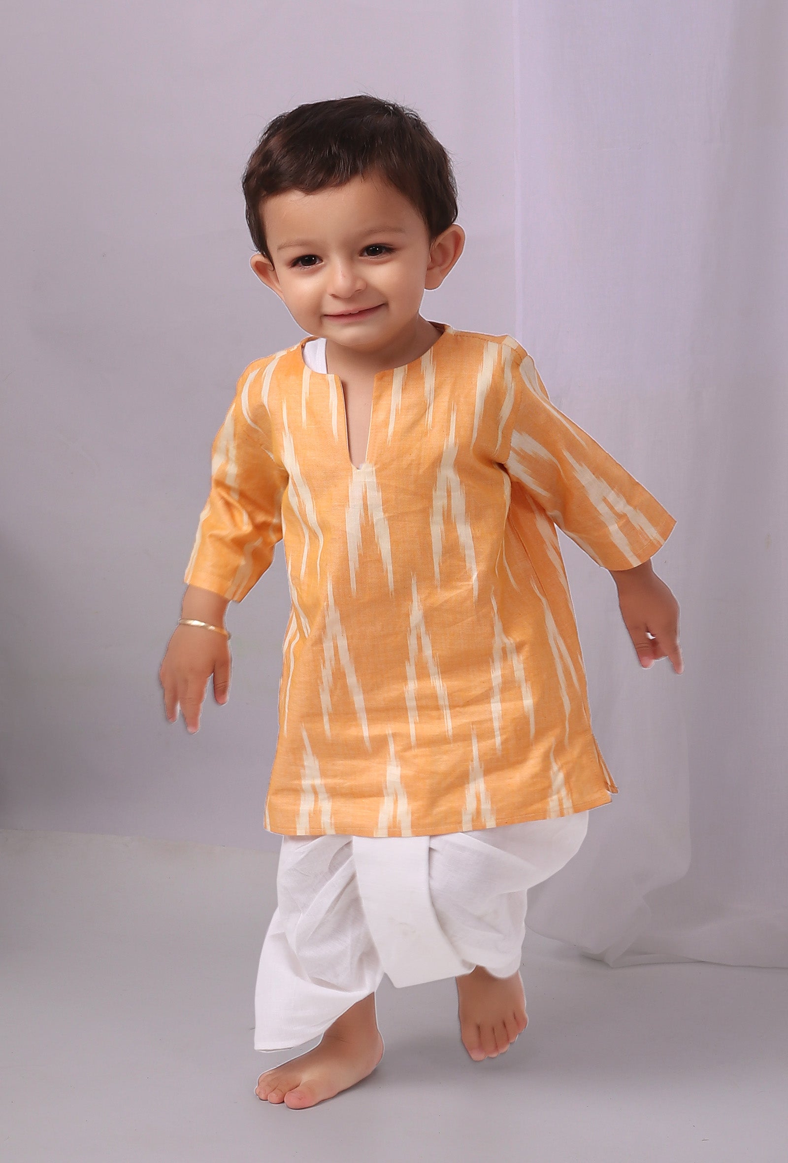 Baby Boy Krishna Dhoti Kurta SetWhite Peony Kids Couture