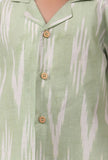 Mint green Ikat Half Sleeves Shirt