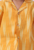 Mustard Yellow Ikat Half Sleeves Shirt