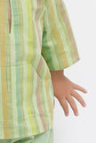 Set Of 2: Green Striped Shirt and Green shorts