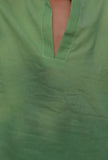 Set Of 2: Leafy Green Cotton Kurta And Green Pyjama