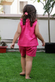 Set Of 2: Shortcake Pink Cotton Top And Pink Short