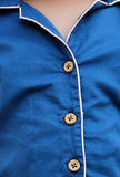 Set Of 2: Bender Blue Cotton Shirt And Blue Short