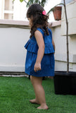 Serina Blue Cotton Cotton Dress