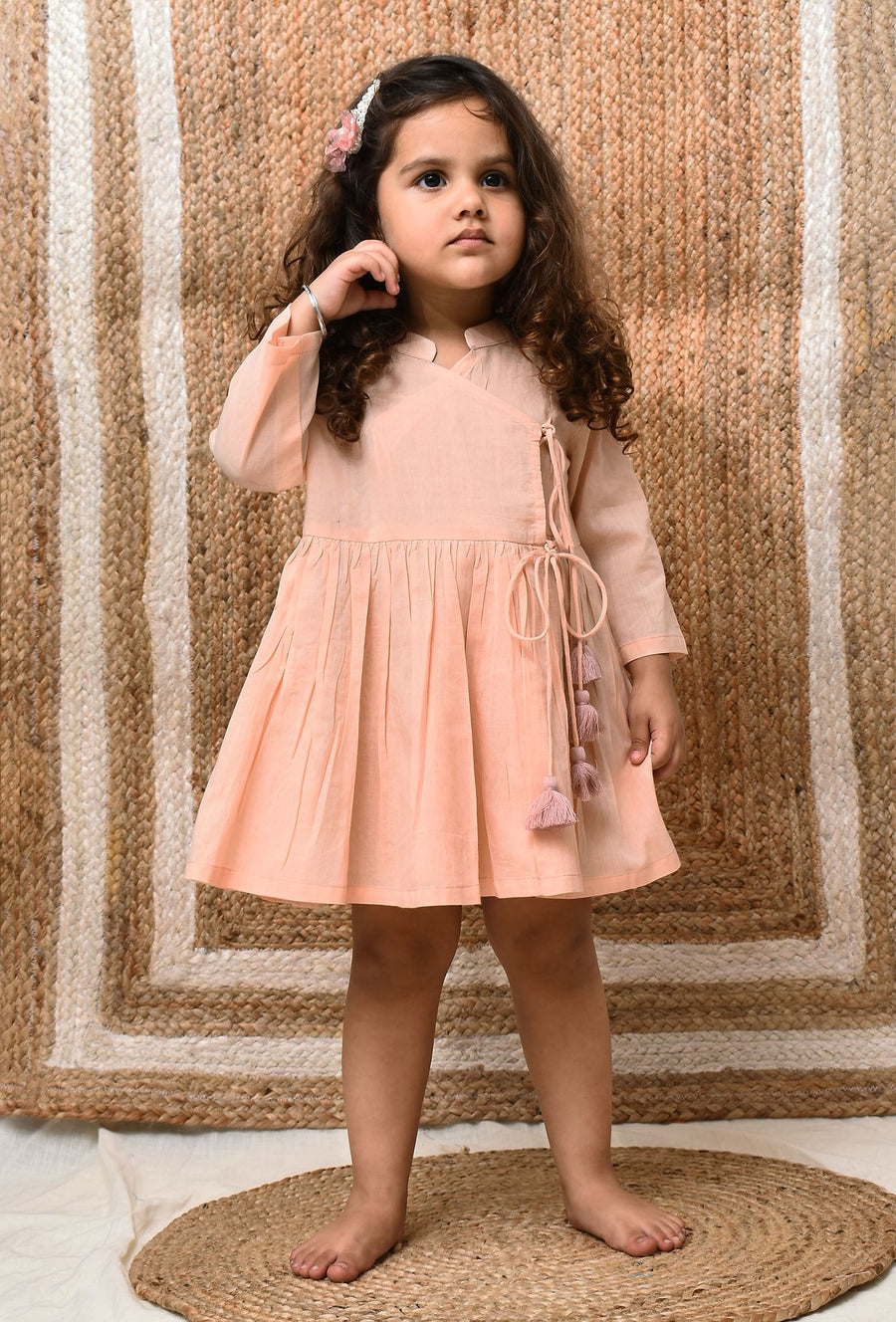 white christmas dresses Grey Wildflower Block Print Cotton Pleated Dress main image 0