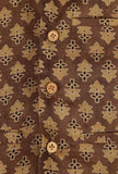 Amay Khaki Ajrakh Print Cotton Nehru Jacket