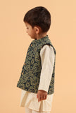 Arth Indigo Ajrakh Print Cotton Nehru Jacket