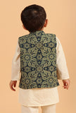 Arth Indigo Ajrakh Print Cotton Nehru Jacket