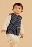 Amey Indigo Ajrakh Print Cotton Nehru Jacket