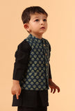 Aruj Indigo Blue Ajrakh Print Cotton Nehru Jacket