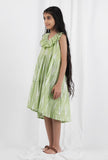 Green Ikat Tier Cotton Dress