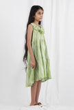 Green Ikat Tier Cotton Dress