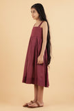 Maroon Purple Mulmul Dress