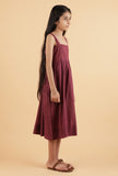 Maroon Purple Mulmul Dress