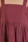 Maroon Purple Mulmul Dress