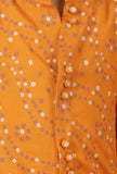 Set Of 2: Aadesh Orange Bandhani Rayon Kurta & Off-White Salwar Pant