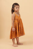 Preksha Orange Bandhani Rayon Dress