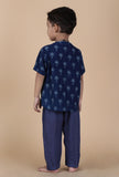 Pahi Indigo Printed Cotton Short Kurta