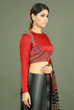 Maroon Modal Silk Ajrakh Blouse