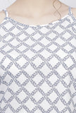 Powder Blue Criss Cross Hand-Block Printed Straight Fit Cotton Slip