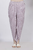 Lilac Floral Hand-Block Printed Cotton  Dhoti