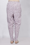 Lilac Floral Hand-Block Printed Cotton  Dhoti