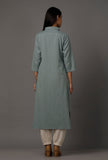 Grey Pure Woven Cotton Kurta