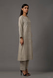 Grey Pure Woven Cotton Kurta