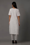 White Pure Woven Cotton Kurta