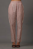 Red and White Stripes Pure Woven Cotton Pants