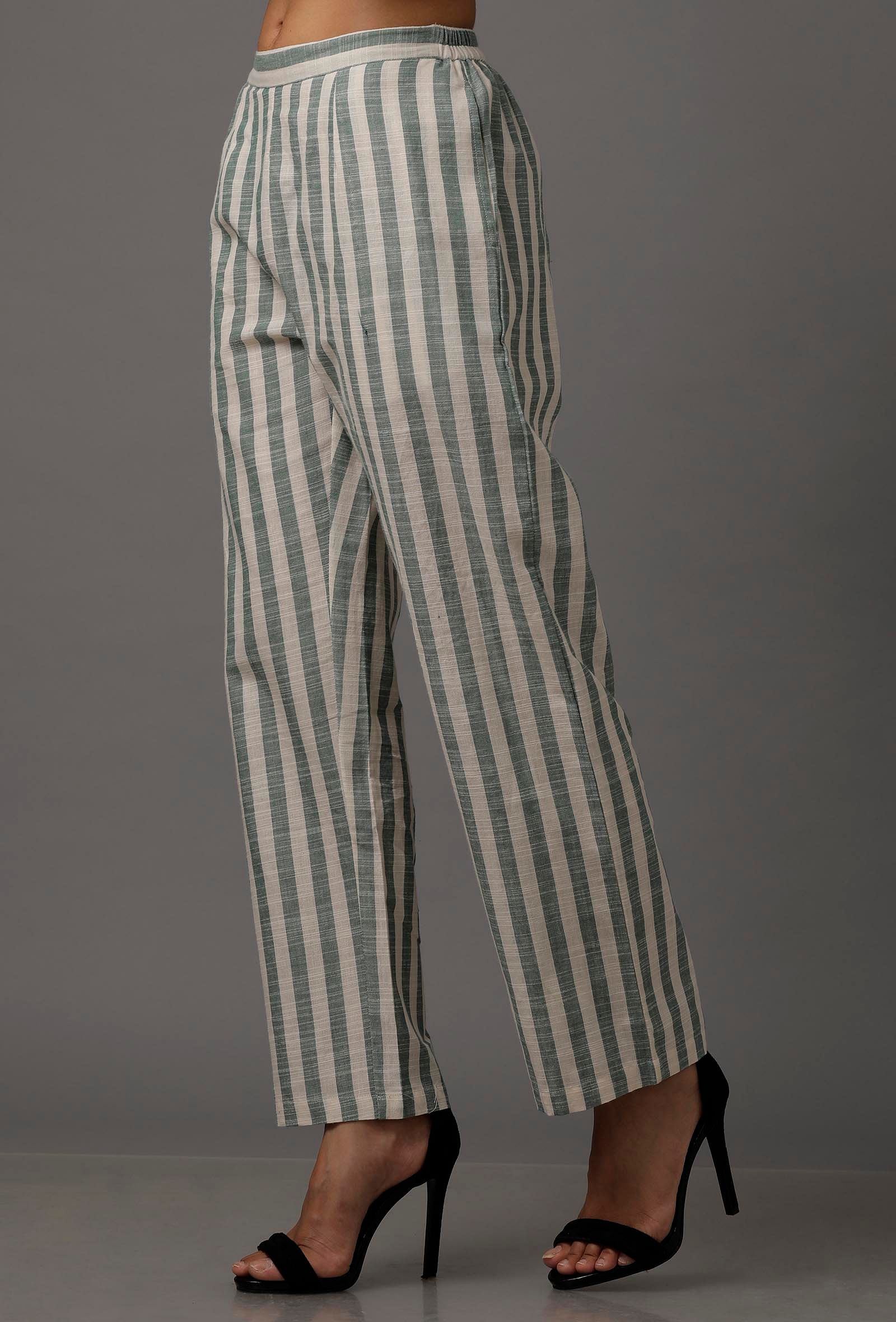 Buy Blue White Striped Pant Cotton Khadi for Best Price Reviews Free  Shipping