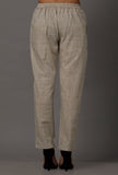 Set of 2: Grey Pure Woven Cotton Kurta and Pants