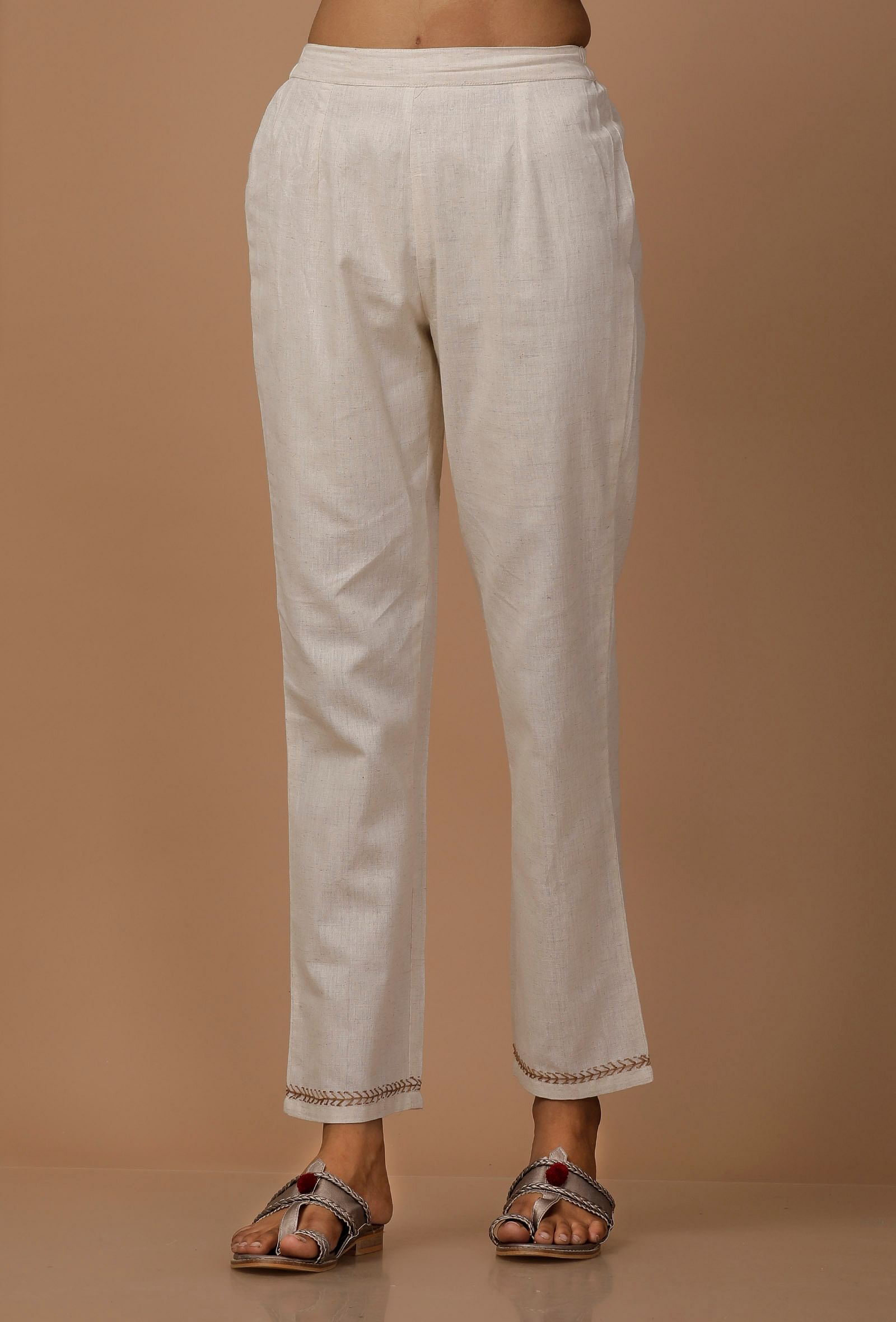 Buy White Trousers & Pants for Women by Outryt Online | Ajio.com