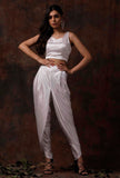 Set of 2 : White Slip Satin Blouse and Dhoti