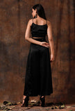 Set of 2 : Black Satin Blouse and Pallazo
